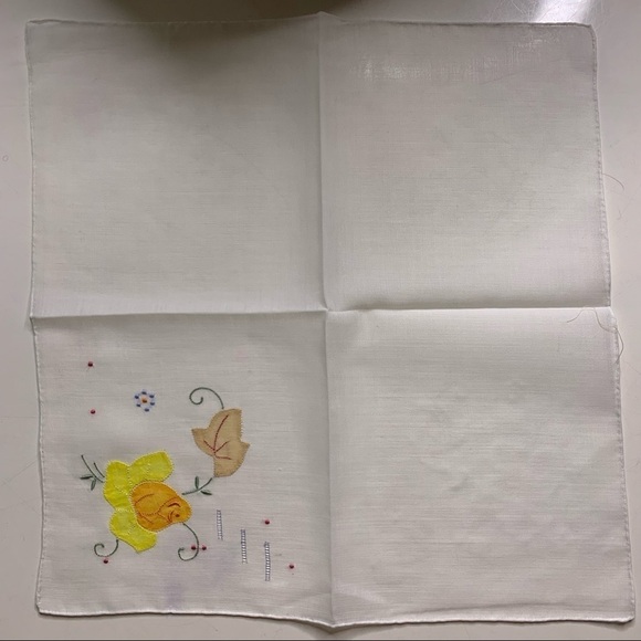 Vintage Benetian lace Benezianische Spitzen Embroidered flower linen napkin set - Picture 6 of 8